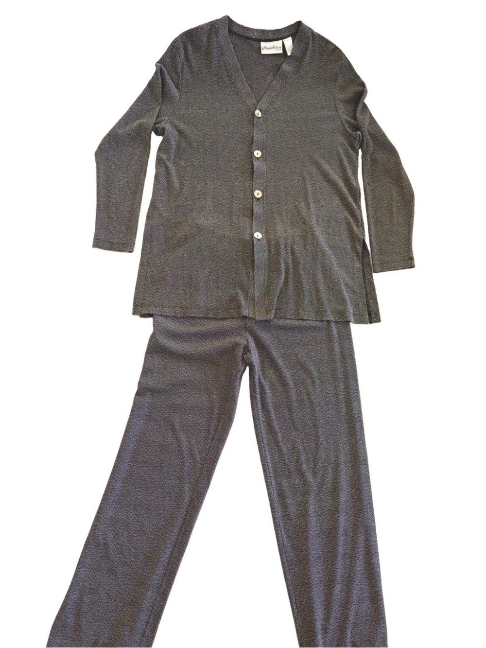 Chico's Gray Button-Front Kids Pajama Set